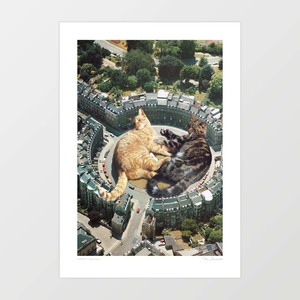 'Lazy Cat Roundabout' Art Print by Vertigo Artography | Surreal Giant &hellip;