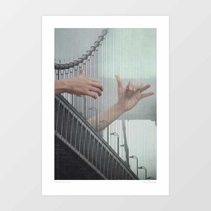 'Melodic Bridge - Harp' Art Print by Vertigo Artography | Surreal Musi&hellip;