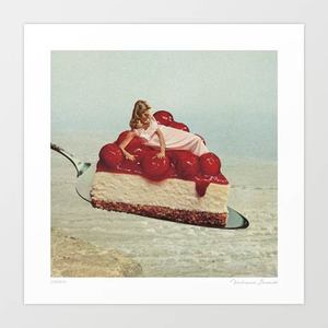 'Cherryo' Art Print by Vertigo Artography | Surreal Cherry Cheesecake &hellip;
