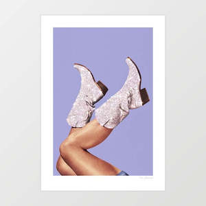 These Boots – Glitter Very Peri Art Print by Vertigo Artography | Glitter Cowg&hellip;