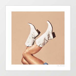 These Boots – Nude Art Print by Vertigo Artography | Cowgirl Wall Art | White &hellip;