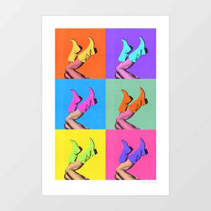 Allartprints: These Boots – Pop Art Art Print by Vertigo Artography | Retro Pop Art Cowgirl Wall Art | Bold Western Poster | Cowgirl Boots Poster