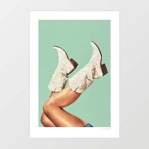 These Boots – Glitter Green Art Print by Vertigo Artography | Cowgirl Wall Art&hellip;