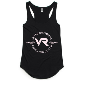 Products: Womens Black Razor back singlet WHITE Vesna Radonich