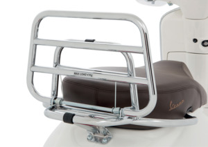 Products: Black or Chrome Rear Carrier Kit for Primavera/Sprint - Vespa Auckland