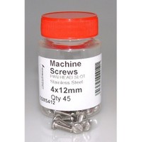 Products: Machine Screw 4x12mm Stainless 304 Pan Slot 45jar