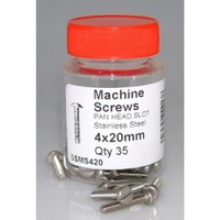 Products: Machine Screw 4x20mm Stainless 304 Pan Slot 35jar