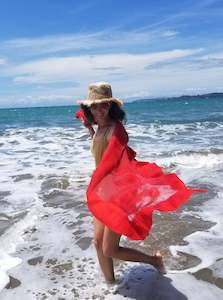 Vibrant Red scarf full of love - must have it! Pohutukawa flowers red merino & s&hellip;