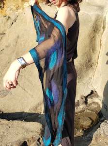 Simply addition of luxury, versatile scarf, Silk and wool painted shawl perfect &hellip;