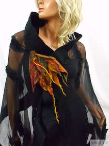 Accesories: Flower brooch autumn shades 4233