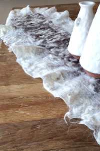 Rustic, loft table runner, hand made in double side from raw wool in natural col&hellip;