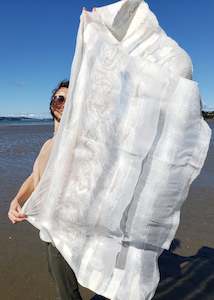 Luxury soft shawl, merino wool with silk, wedding cape, bridal cream handmade sc&hellip;