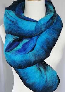 Scarves: Stunning wrap, luxury look to your dress - must have it! Energetic blue of merino & silk. Cools in summer warm in winter, turquoise scarf
