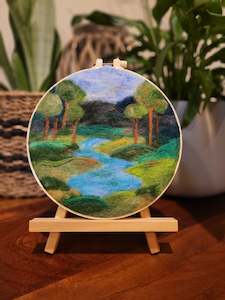 Home Decor: Wool Painting, Blue Spring Landscape Collection