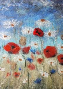 Wildflower Meadow Wool & Silk Painting – Wildflower Meadow Wall Art, Textured &hellip;