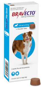 Products: Bravecto Chewable Flea - Large Dog 20-40kg. Vet Online Co