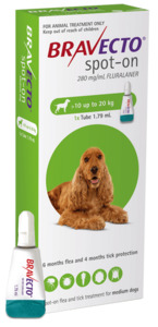 Bravecto Spot On Dog 6 Months Protection 10-20kg Vet Online Co