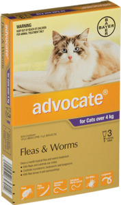 Products: Advocate Flea & Worm Treatment for Cats 4kg Vet Online Co