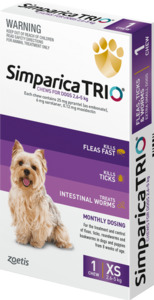 Simparica Trio Dog Chew - 2.6-5kg 1PK Vet Online Co