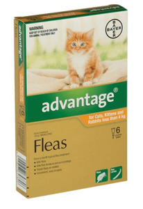 Advantage for Small Cats and Kittens & Rabbits less than 4kg - 6 Pac Vet Online Co