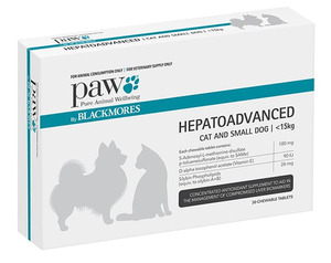 Products: PAW by Blackmores Hepatoadvanced Cat & Small Dog 60s Vet Online Co