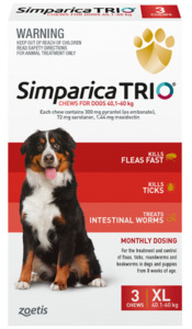 Simparica Trio Dog Chew - 40-60kg 3PK Vet Online Co