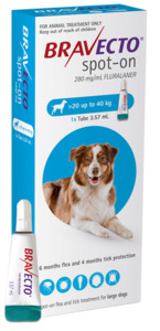 Bravecto Spot On Dog 6 Months Protection 20-40kg Vet Online Co