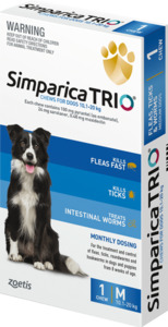 Simparica Flea Treatment For Dogs SINGLE PACK - 10.1-20kg Vet Online Co