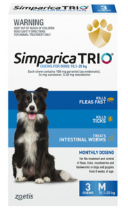 Products: Simparica Trio Dog Chew - 10-20kg 3PK Vet Online Co