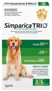 Simparica Trio Dog Chew - 20-40kg 3PK Vet Online Co
