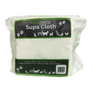 All: VetPets Supa Cloths – Disposable Hygiene Cloths (Pack of 50)