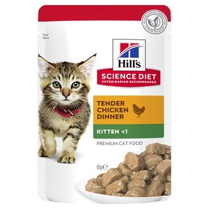 Products: Hills Science Diet Kitten Chicken Cat Food Pouches 85g x12
