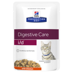 Hills Prescription Diet i/d Digestive Care Chicken Cat Food Pouches 85gm x12