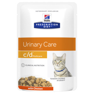 Hills Prescription Diet c/d Multicare Chicken Cat Food Pouches 85gm x12
