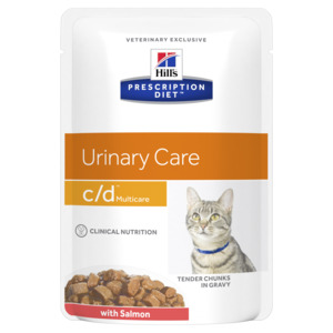 Products: Hills Prescription Diet Feline c/d Salmon Cat Food Pouches 85gm x12