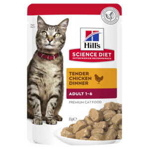 Products: Hills Science Diet Adult Chicken Cat Pouches 85g x12