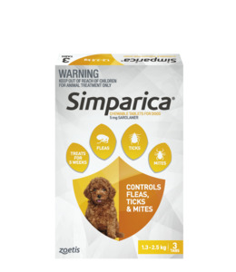 Products: Simparica Chew 1.3-2.5kg