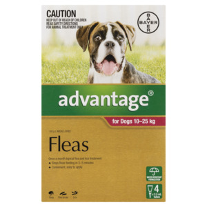Advantage Fleas for Dogs 10 - 25kg - 4 Pack