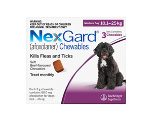 Nexgard Chew Medium Dog 10-25kg pack