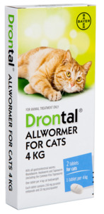 Drontal Allwormer for Cats 4kg - 2 pack