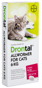 Drontal Allwormer for Cats 6kg - 2 pack