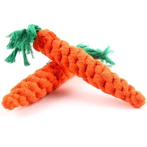Carrot Shaped Chewable Cotton Rope Toy for small dogs/puppies