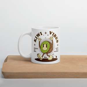 Kiwi Vibes - White glossy mug