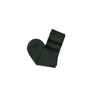 SPORT STRIPE SOCK - BOTTLE GREEN (2 PACK)