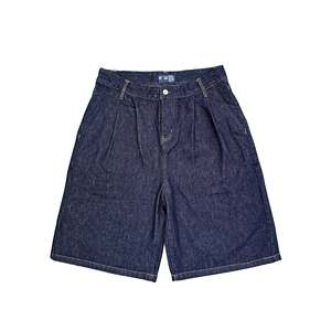 DOUBLE PLEATED JORTS - INDIGO (PRE-ORDER)