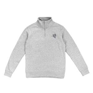 OL' ENGLISH 1/4 ZIP CREW - GREY MARLE