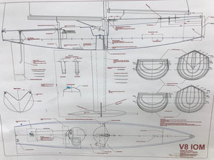 Products: V8 Wooden Boat Drawing Vickers RC Sailing