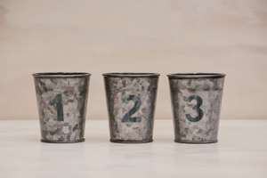 Products: Metal Tin table numbers and Tea light holders