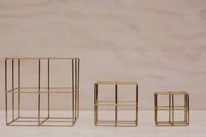 Products: Gold metal cubes M S XS