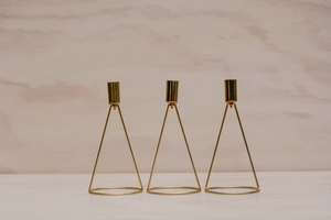 Gold Triangle Candle Holder